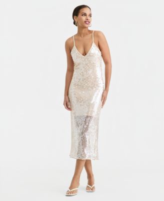Bar III - Women's Sequin Bodycon Midi Dress