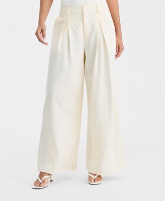 Women's High-Rise Pleat-Front Wide-Leg Pants, Macy's Exclusive 