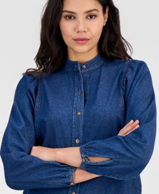 Women's Puff-Sleeve Button-Down Shirt