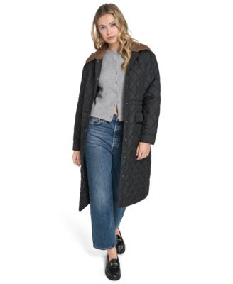 Women's Regular Diamond Quilted Cinch Waist Coat