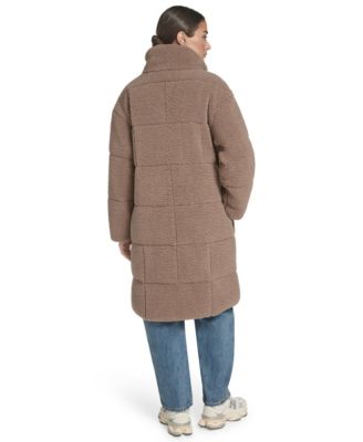 Women's Long Sherpa Snap-Closure Teddy Coat
