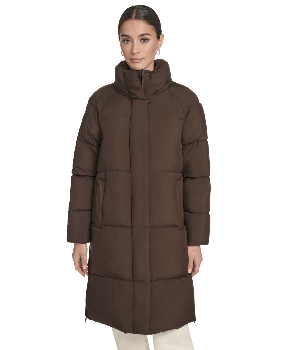 Levi's Women's Regular Mid-length Puffer Jacket In Brown