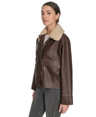 Women's Removable Collar Aviator Jacket