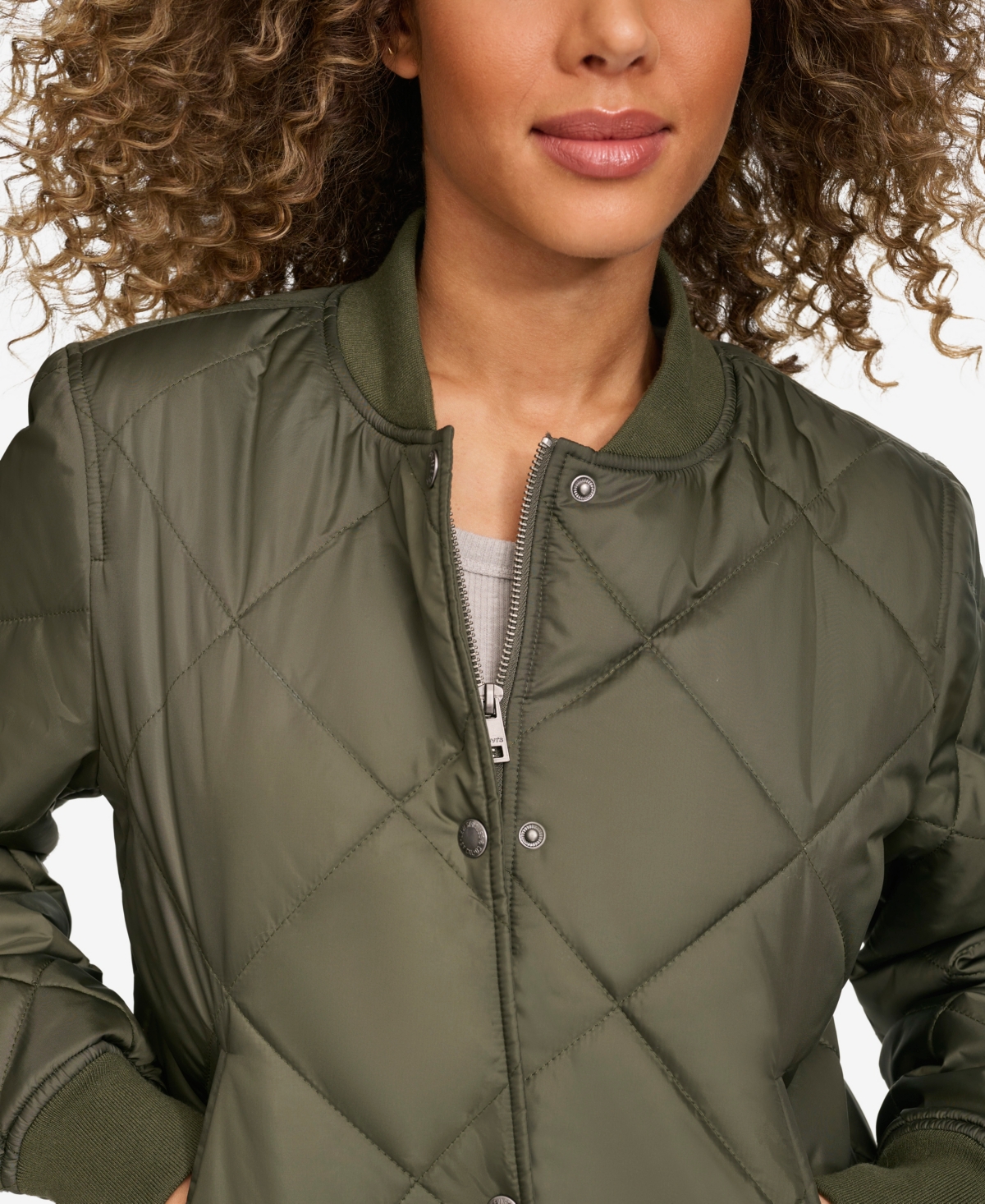 Levi's Women's Regular Diamond Quilted Sherpa Lined Bomber Jacket In Green