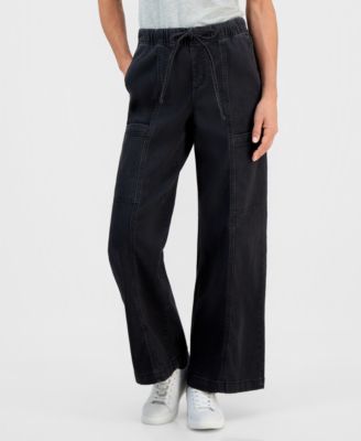 Style & Co - Petite Wide-Leg Utility Jeans