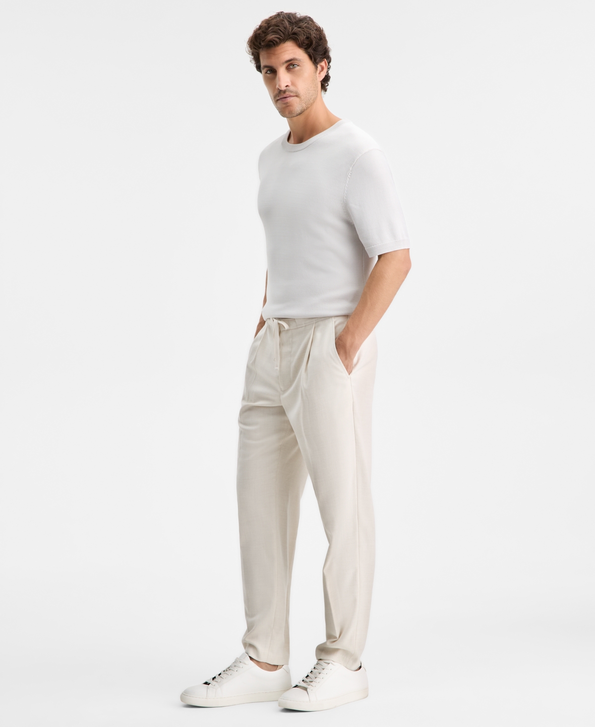 Alfani Men's Brushed Suit Pants, Macy's Exclusive In Neutral