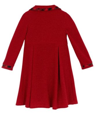 Girls' 2T-6X Long-Sleeve Coat and Dress, 2-Piece Set
