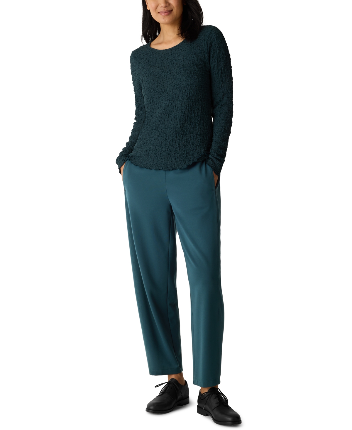 Eileen Fisher Women's Long Sleeve Round Neck Top