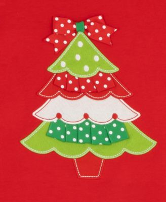 Girls' 2T-4T Tree Applique Top and Polka Dots Leggings, 2-Piece Set