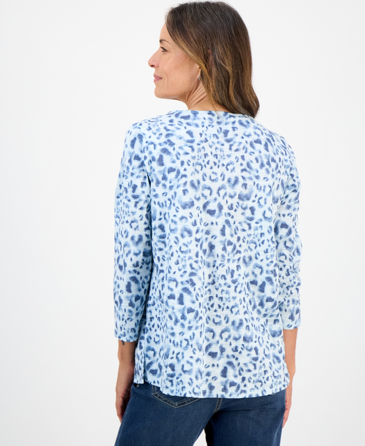 Style & Co Petite Pintuck-Pleat 3/4-Sleeve Top, Macy's Exclusive