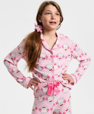Girls 6X-16 3-Piece Coat, Pants and Scrunchie Pajama Set