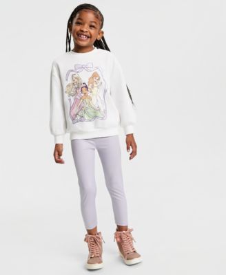 Disney - Girls 2T-6X 2-Piece Princess Long-Sleeve Top and Metallic Pants Set
