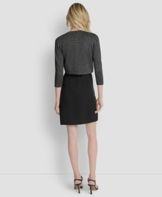 Women's 3/4-Sleeve Button Front Shrug