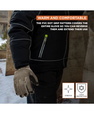 Men's Midweight Dot Grip Gloves - Insulated Knit Work Gloves with PVC Grip, Sold by the Dozen