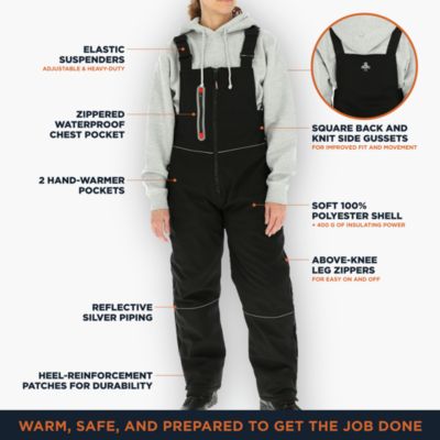 Women's Insulated Softshell Bib Overalls - Warm, Durable Cold Weather Workwear