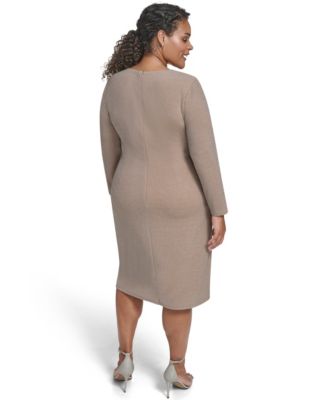 Plus Size Shirred Waist Sheath Dress