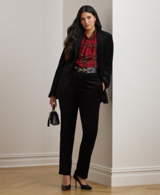 Lauren Ralph Lauren - Plus Size Stretch Velvet Cropped Pant