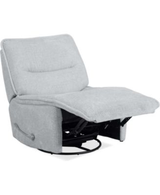 2 Pc. Silver Fox Polyester Padded 360° Swivel Armless Glider Recliner Set