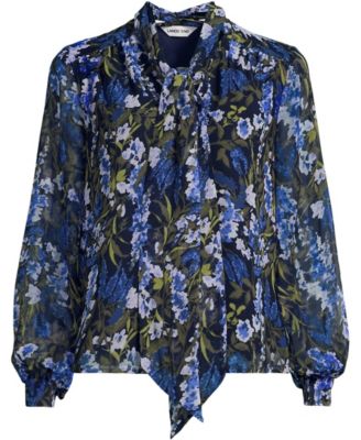 Women's Chiffon Removable Tie Neck Blouse