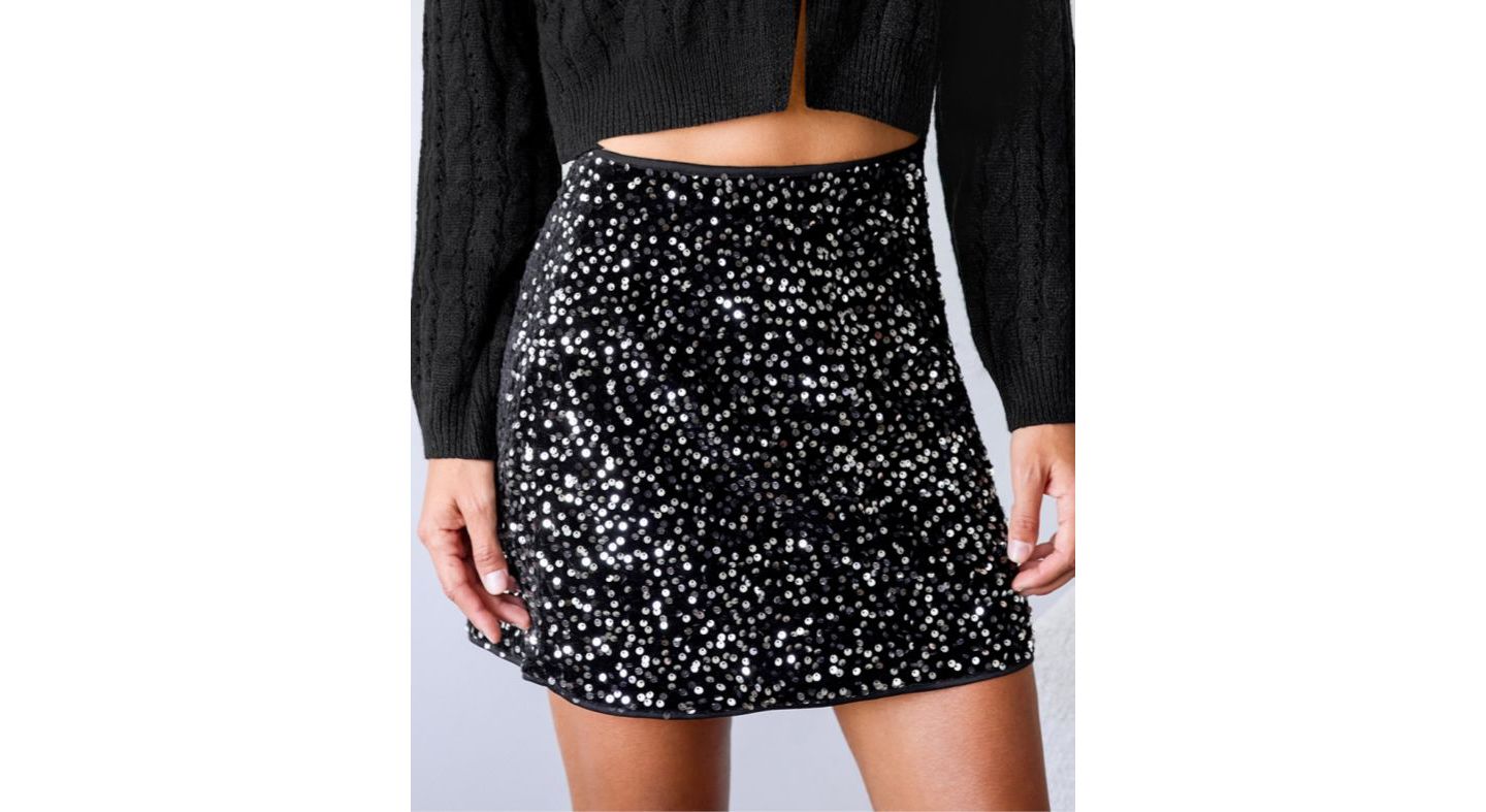 Женская юбка Cupshe Show Stopper Black Mini, цвет: Чёрный — фото 2