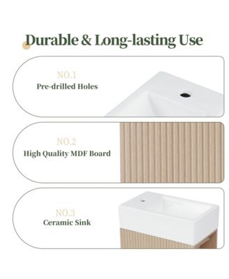 18.6" Bathroom Vanity with Sink, Two-Tier Shelf, Left or Right Orientation, Bathroom Cabinet