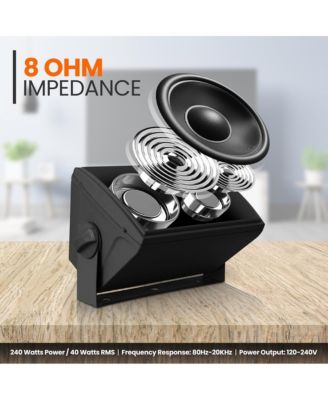 Waterproof 5.25" Wall Mount Speaker System – Active & Passive Pair, Wireless Bluetooth, AUX IN, Indoor/Outdoor Stereo