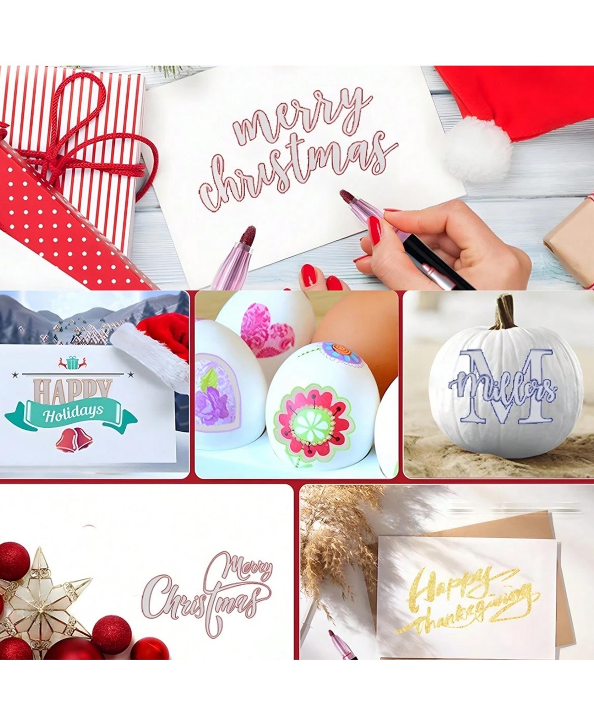 Htutwoo Colors Double Line Outline Pens,Self-Outline Metallic Markers Glitter Writing Drawing Pens For Card Writing