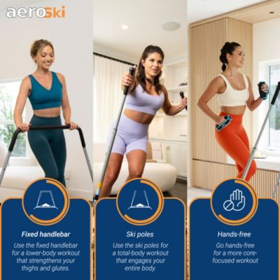 2.0 Ski Fitness Workout Machine with Recoil Spring Resistance, Gray