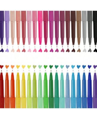 10 Pcs Felt Tip Pens, Assorted Colors, For Journaling, Writing, Note Taking, Planner Coloring, Great For Art Office And School Supplies