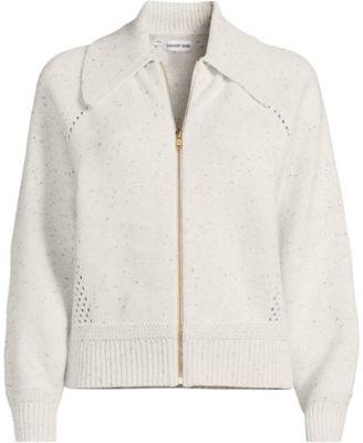 Women's Drifter Large Collar Zip Front Cardigan Sweater