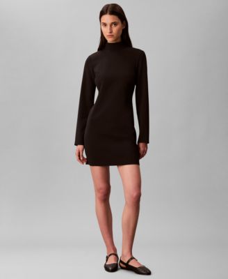 Women's Long Sleeve Turtle Neck Mini Dress