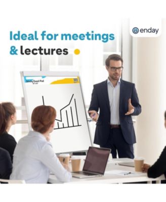 Sticky Easel Pads 25"x30" 2 Pack – Self Stick Chart Paper, Anchor Chart for Teachers, Flip Chart Easel Paper, 30 Sheets Per Pad, Large White