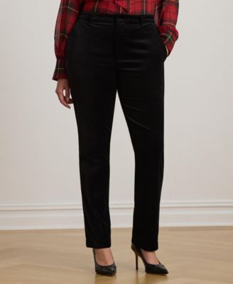 Plus Size Stretch Velvet Cropped Pant