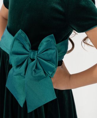 Girls' 2T-6X Taffeta Bow Detail Dress