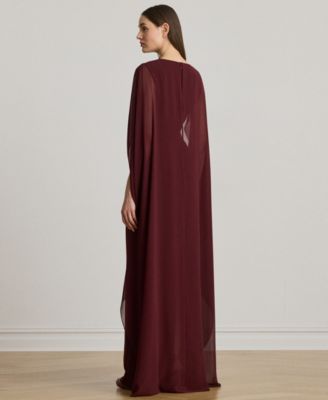 Women's Crew Neck Cape Gown
