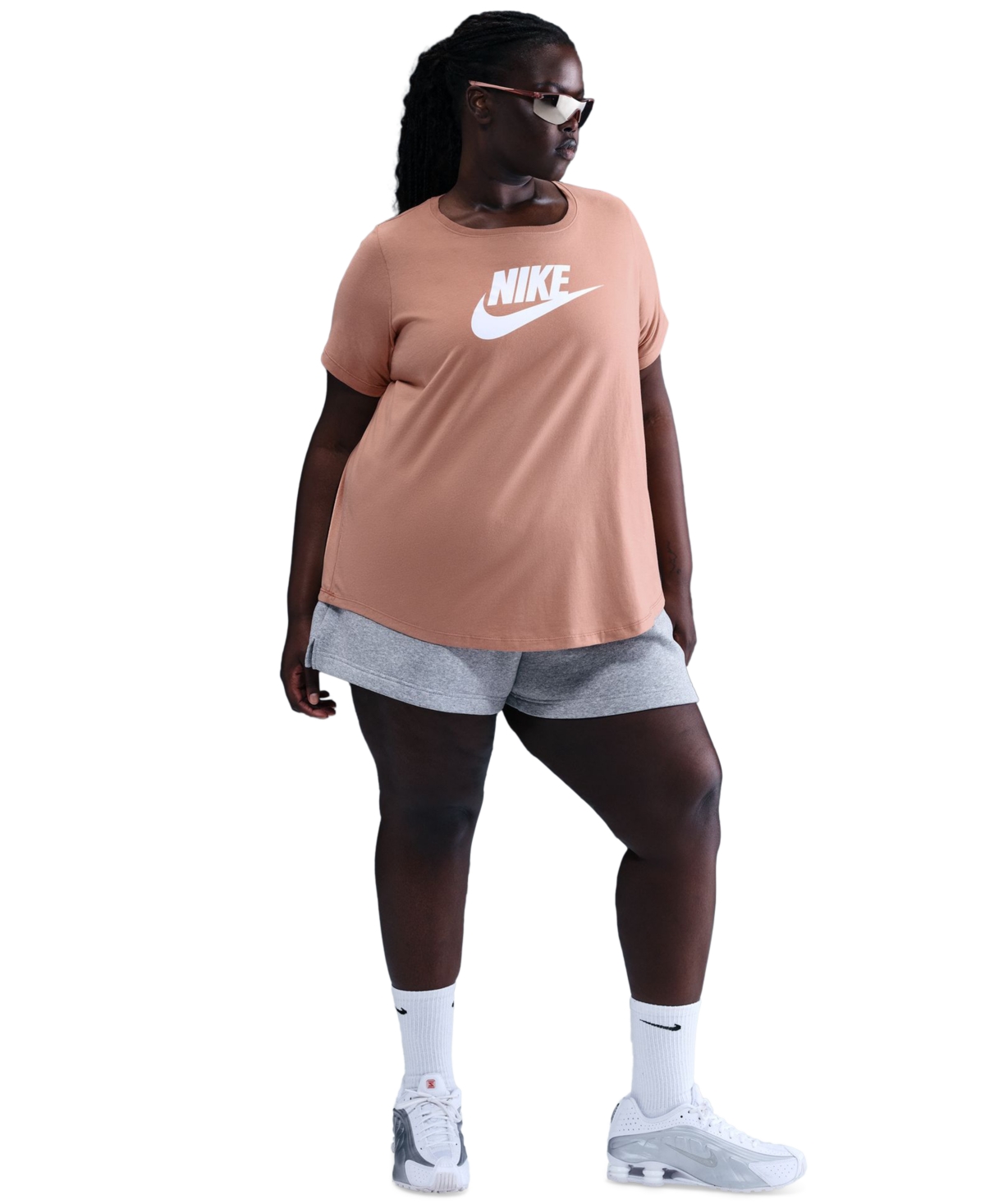 Nike Plus Size Active Sportswear Essentials Short-sleeve Logo T-shirt In Pink