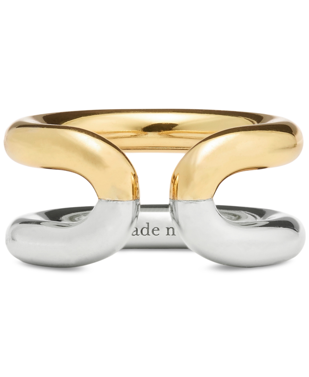 Kate Spade Two-tone Interlock Ring In Gold
