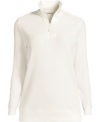 Women's Long Sleeve Waffle Quarter Zip Pullover