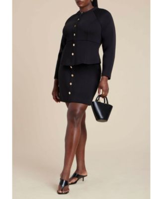 Women's Strong Shoulder Nipped Waist Scuba Jacket