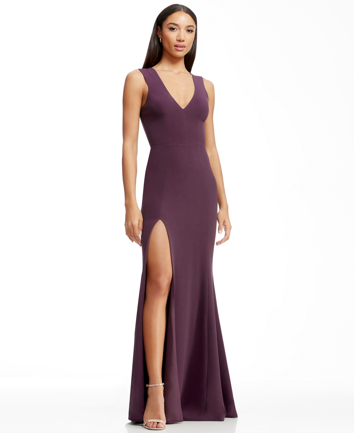 Dress The Population Women's Sandra V-neck Gown In Purple