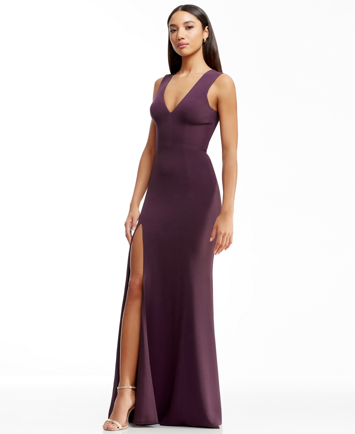 Dress The Population Women's Sandra V-neck Gown In Purple