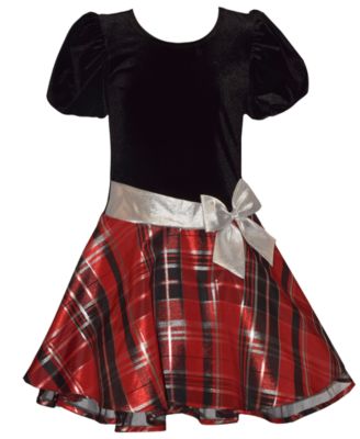 Girls' 7-16 Short Sleeve Plaid Hipster Dress