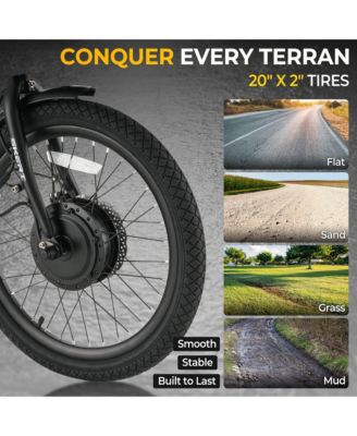 Step-Thru Folding E-Trike, 500W 20" Electric Trike for Adults with Removable Battery & Basket