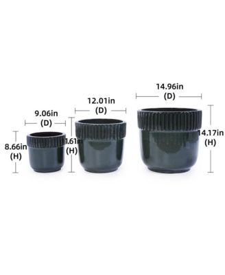 3-Piece Ceramic Flowerpot Set