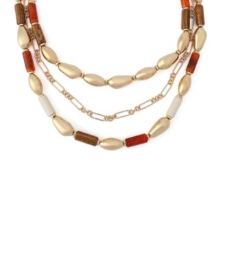 Mixed Stone Molten Beaded Layered Necklace