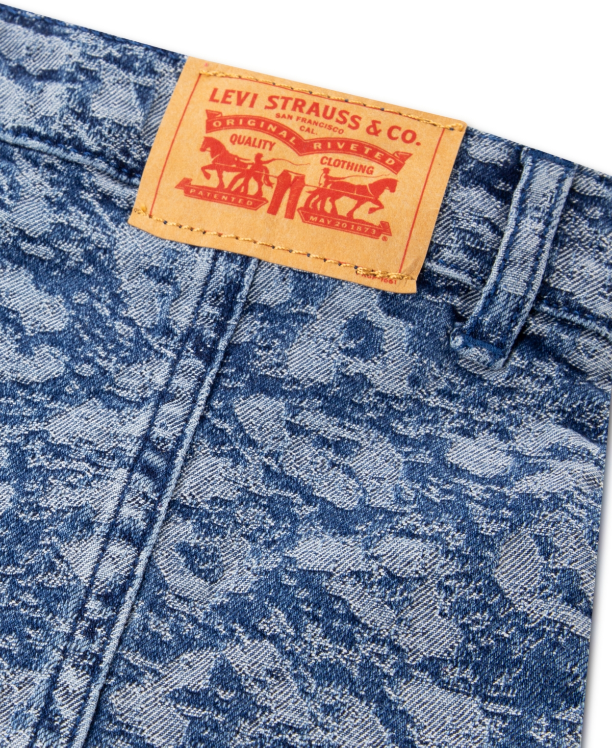 Levi's Girls 7-16 Leopard Denim Button Front Skirt