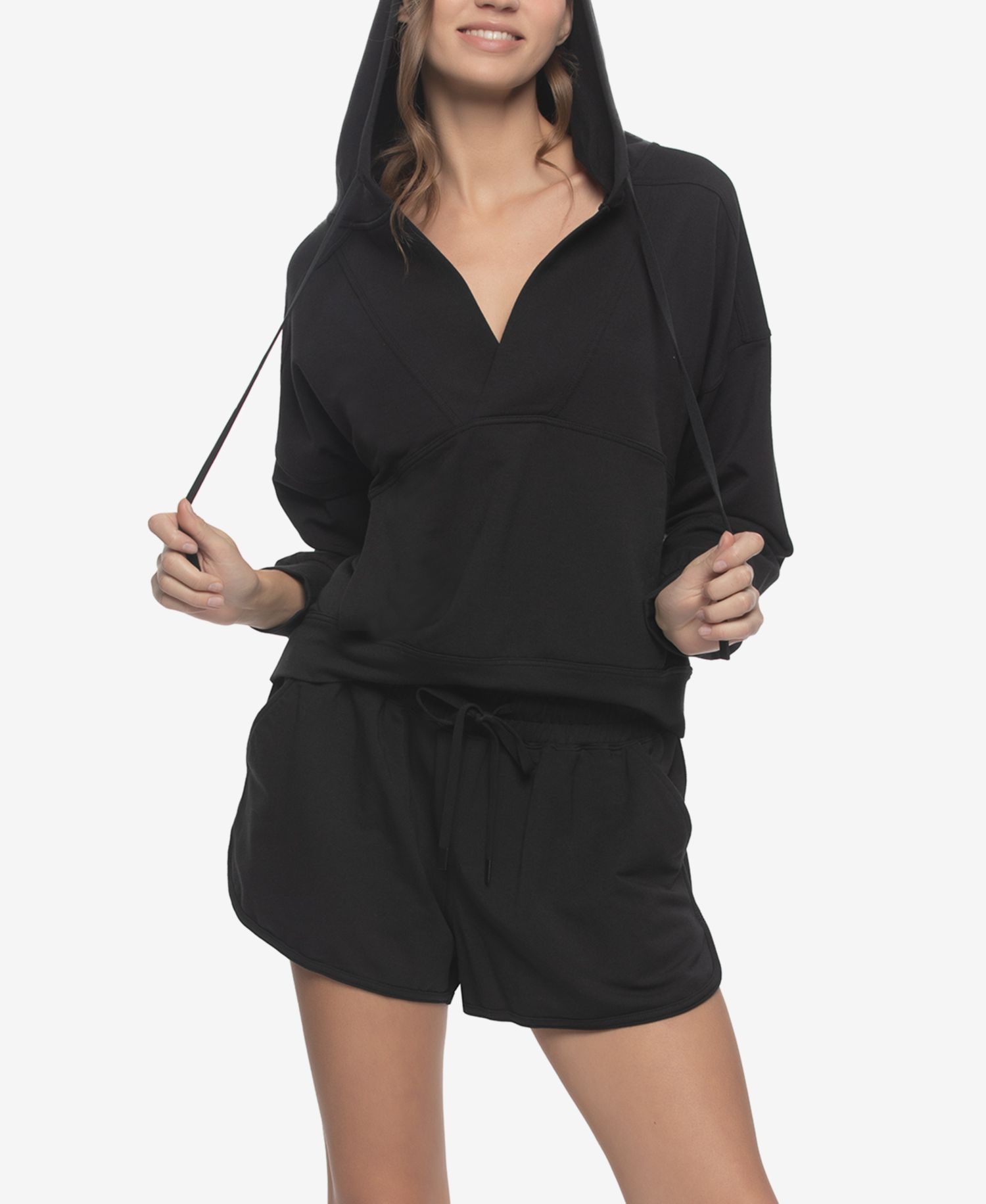 Women's Regular Kimora French Terry Hoodie Sweatshirt with Shorts
