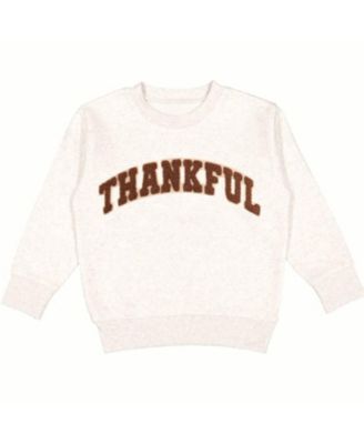 Toddler Boys Thankful Patch Varsity Thanksgiving Sweatshirt