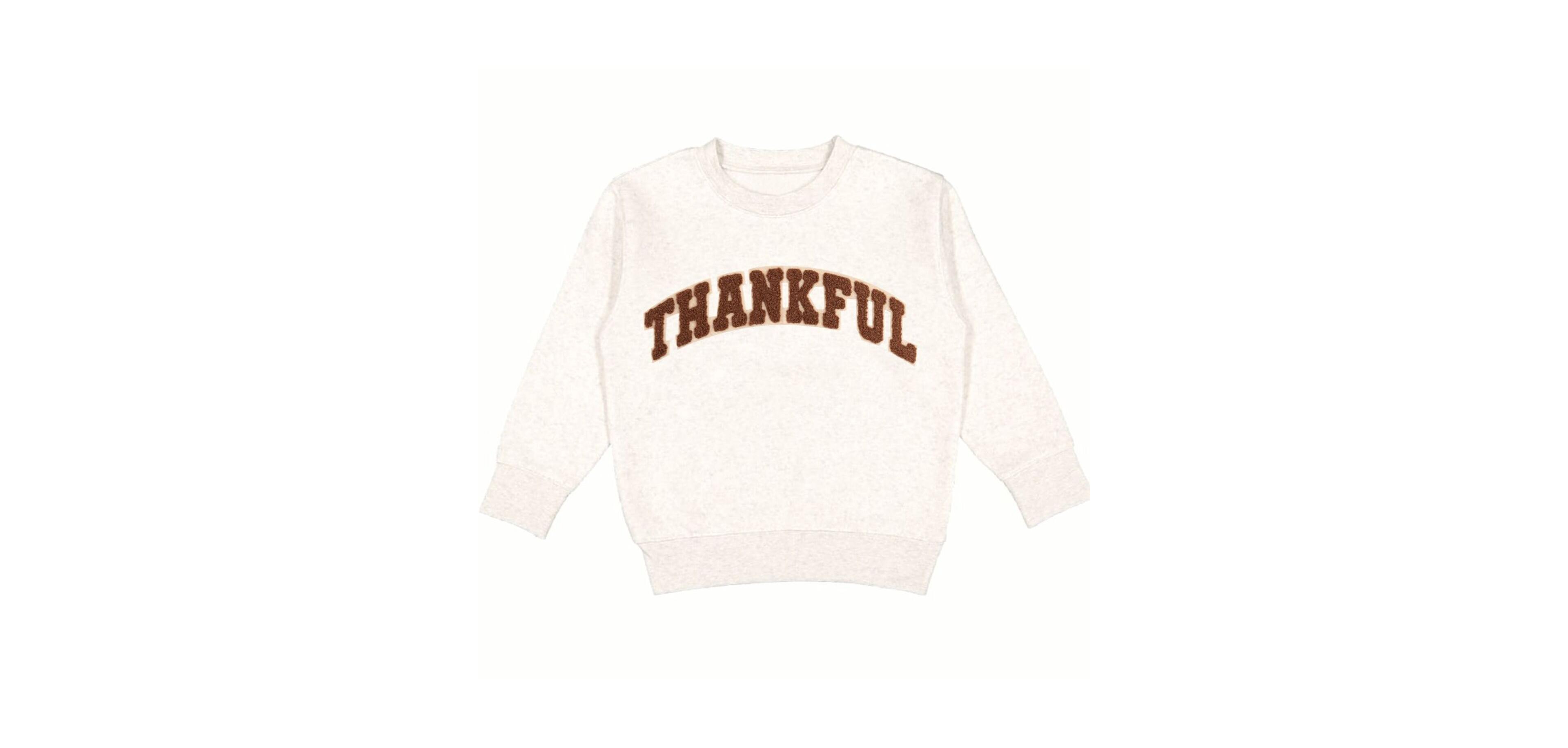 Sweet Wink Toddler Boys Thankful Patch Varsity Thanksgiving Sweatshirt