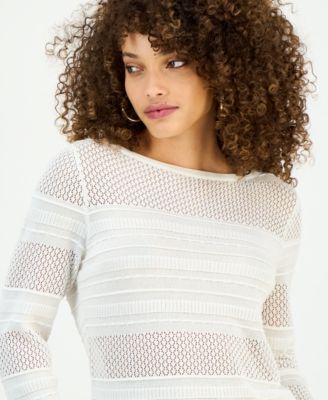 Petite Ruffle Pointelle Sweater, Macy's Exclusive 